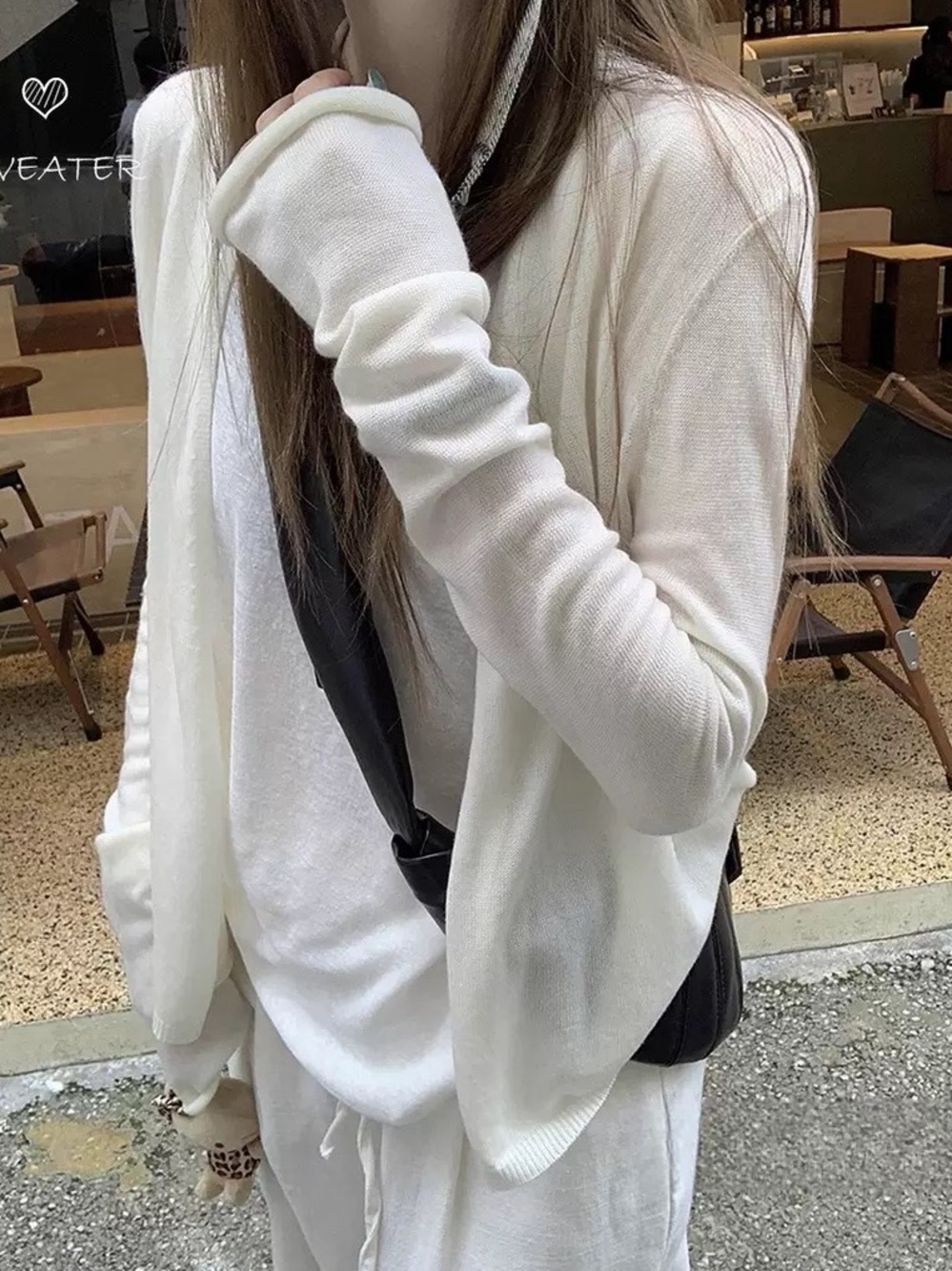 NWT Women’s Lightweight Cream Open-Front Sweater Cardigan